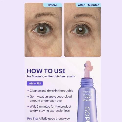 [Go Pure] Instant Lift Eye Gel NEW PRODUCT Depuffs Tightens Lifts 0.34 Oz NIB