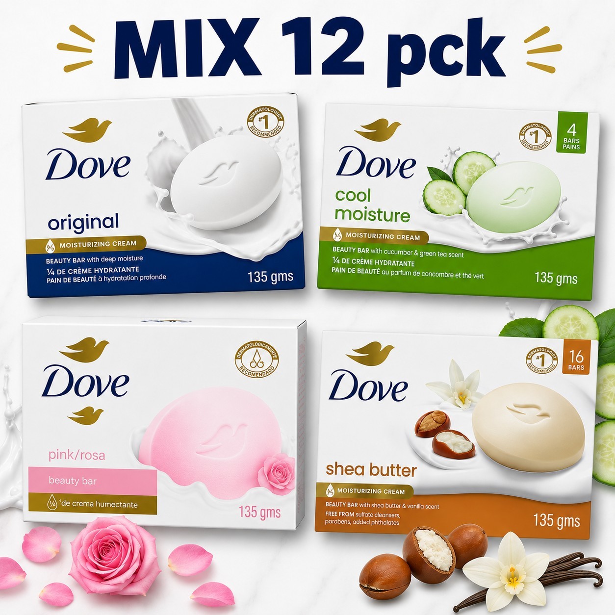 Dove Bar Soap Assorted 12 Ct.