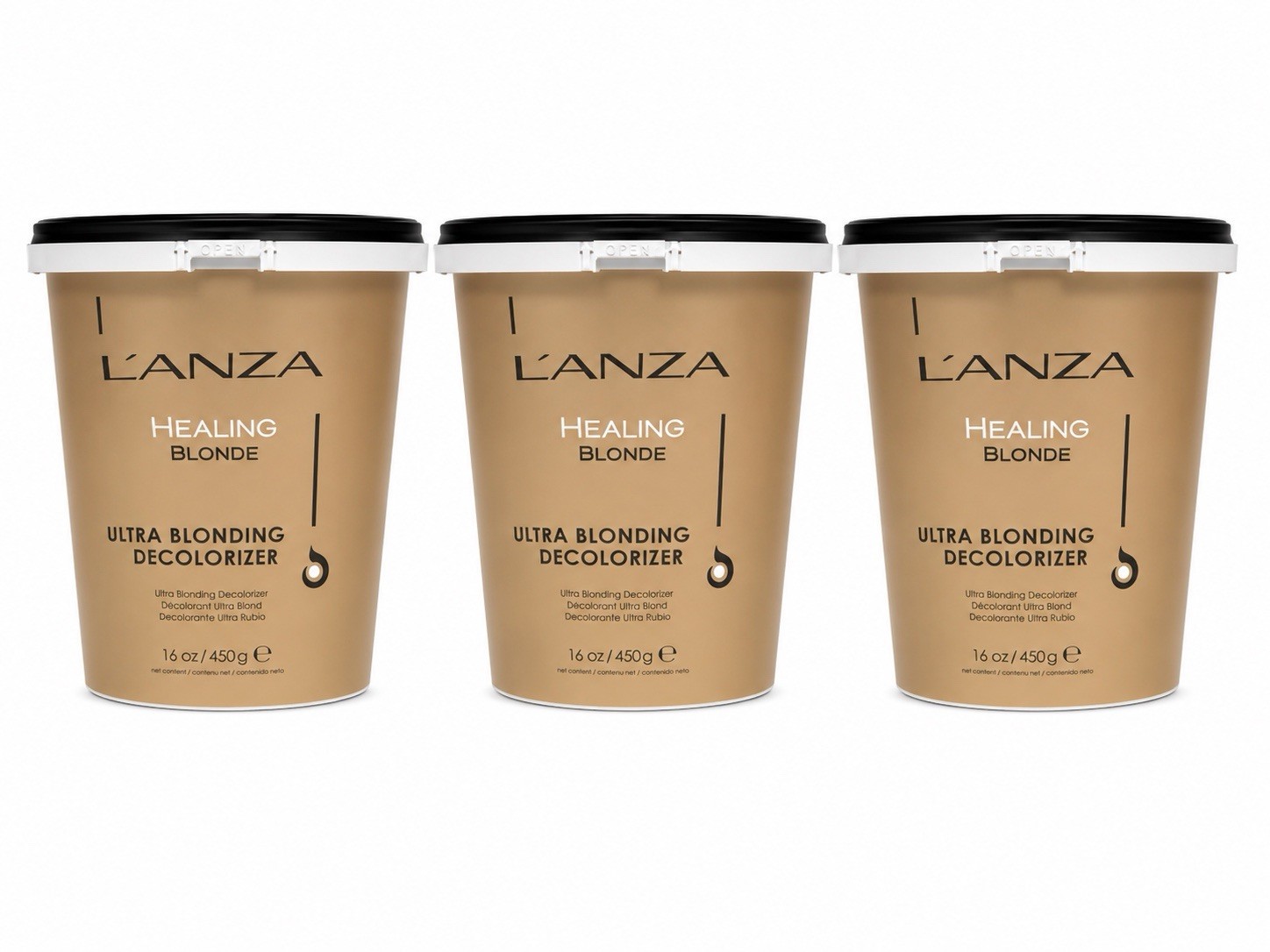 L’ANZA Healing Blonde Ultra Blonding Decolorizer 16 oz 450g x3 Salon Pack