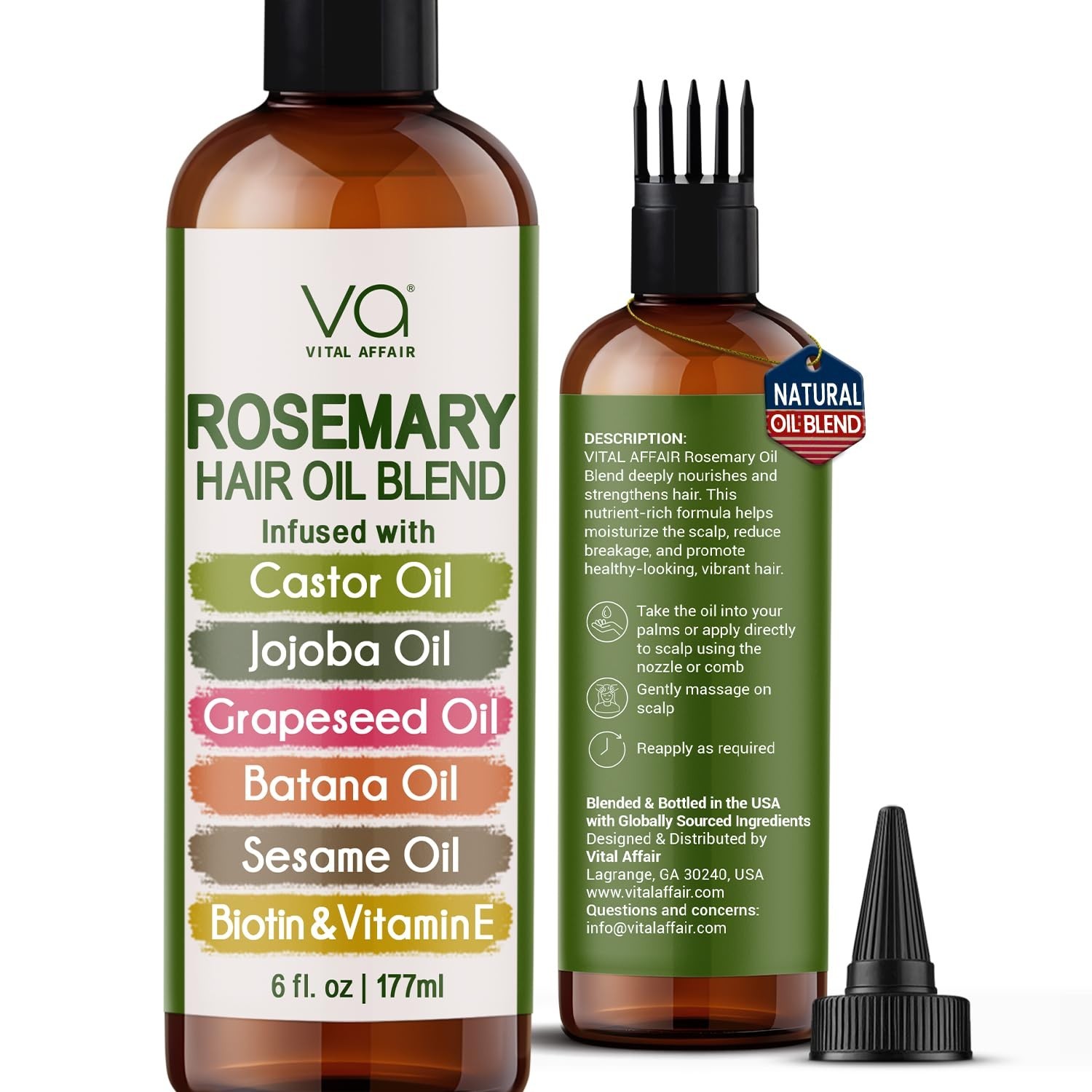 Rosemary Hair Growth Oil 4oz Jojoba Castor Amla Bhringraj Natural New