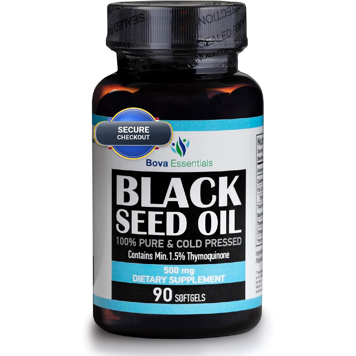 Halaleveryday Organic Black Seed Oil – Cold Pressed Glass Bottle Over