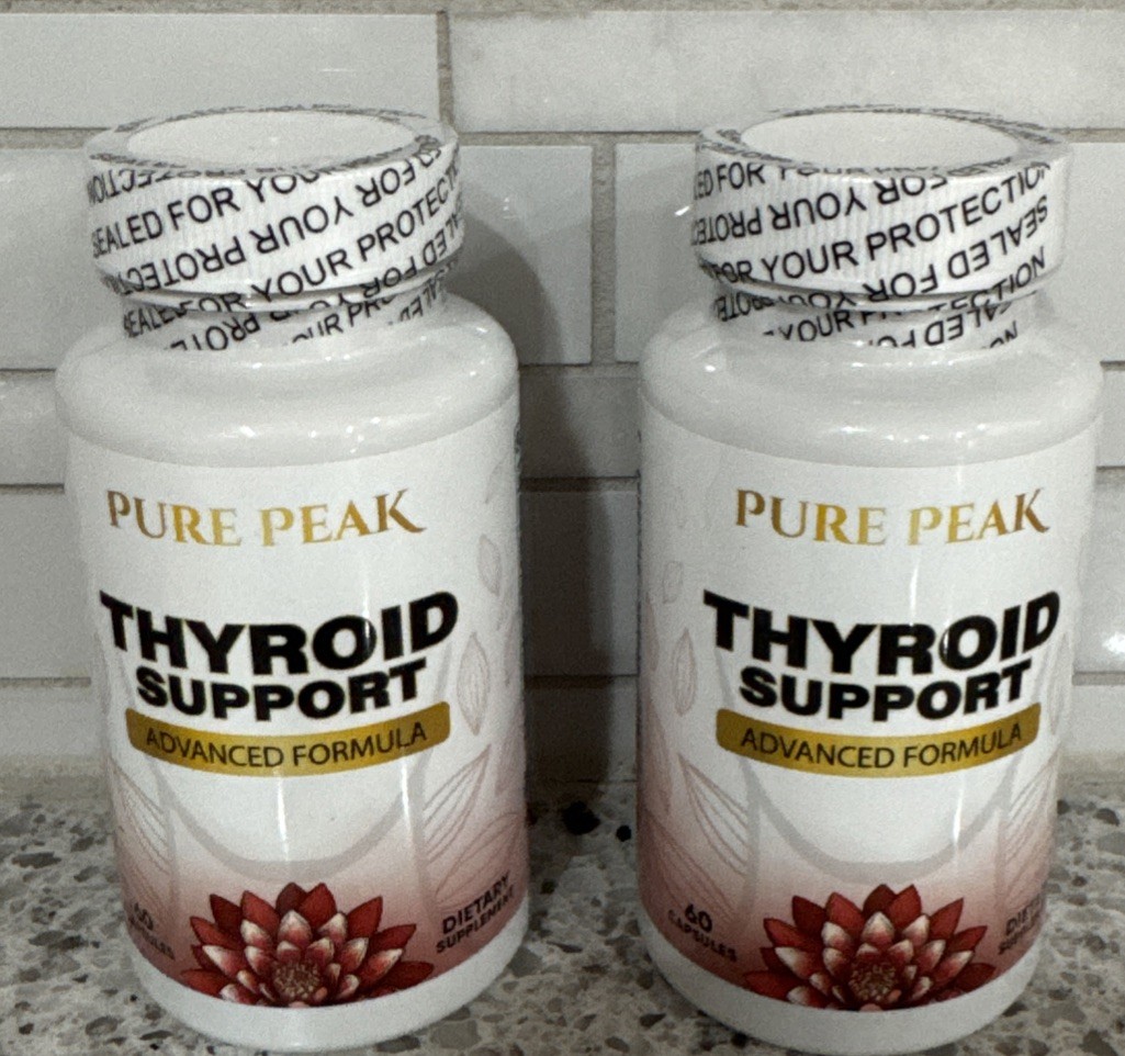 2 Bottles Pure Peak Advanced Thyroid Support Supplement – 60 Capsules Per Bottle
