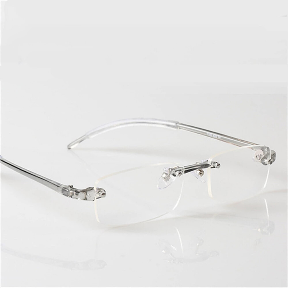 3 PACK Reading Glasses Elastic Transparent Rimless Flexible Men Women Eyeglasses