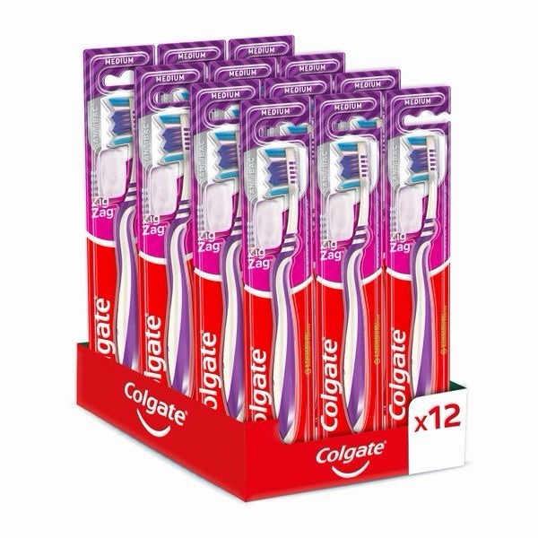 Colgate Zig Zag Medium Manual Toothbrushes Pack 0f 6 New FREE SHiPPING