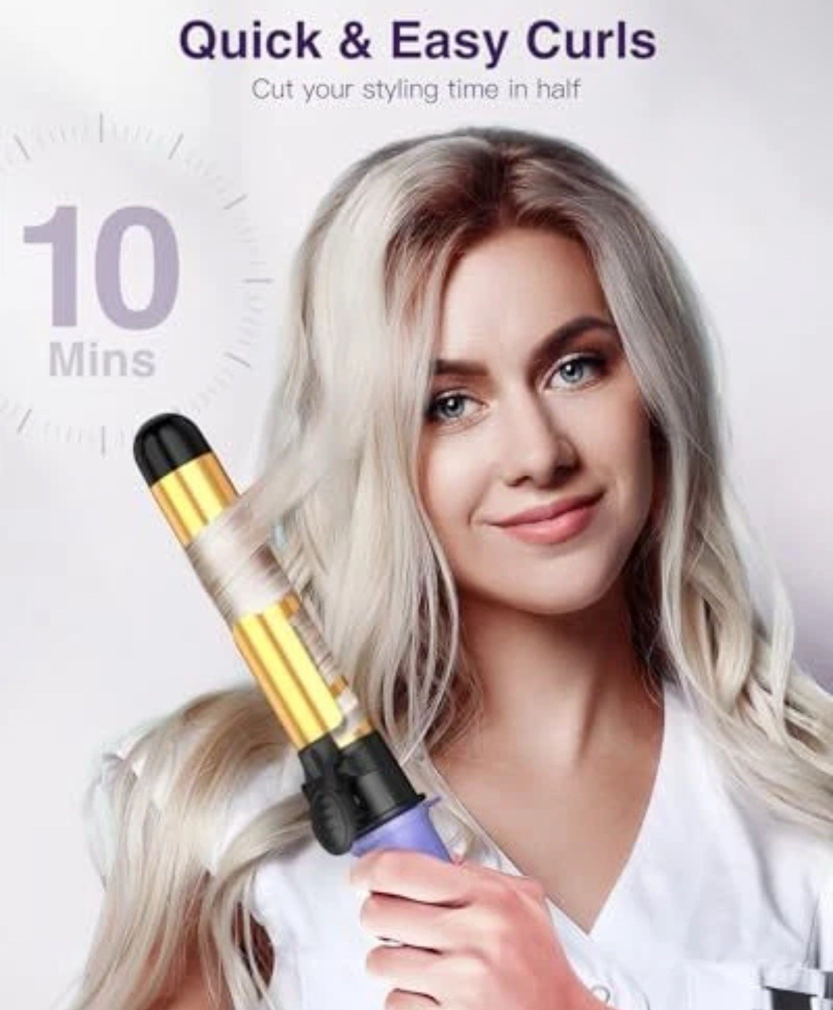 Rotating Curling Iron 1 1/4 Inch, 2024 Upgraded ZAVAREA Automatic Curling Iron