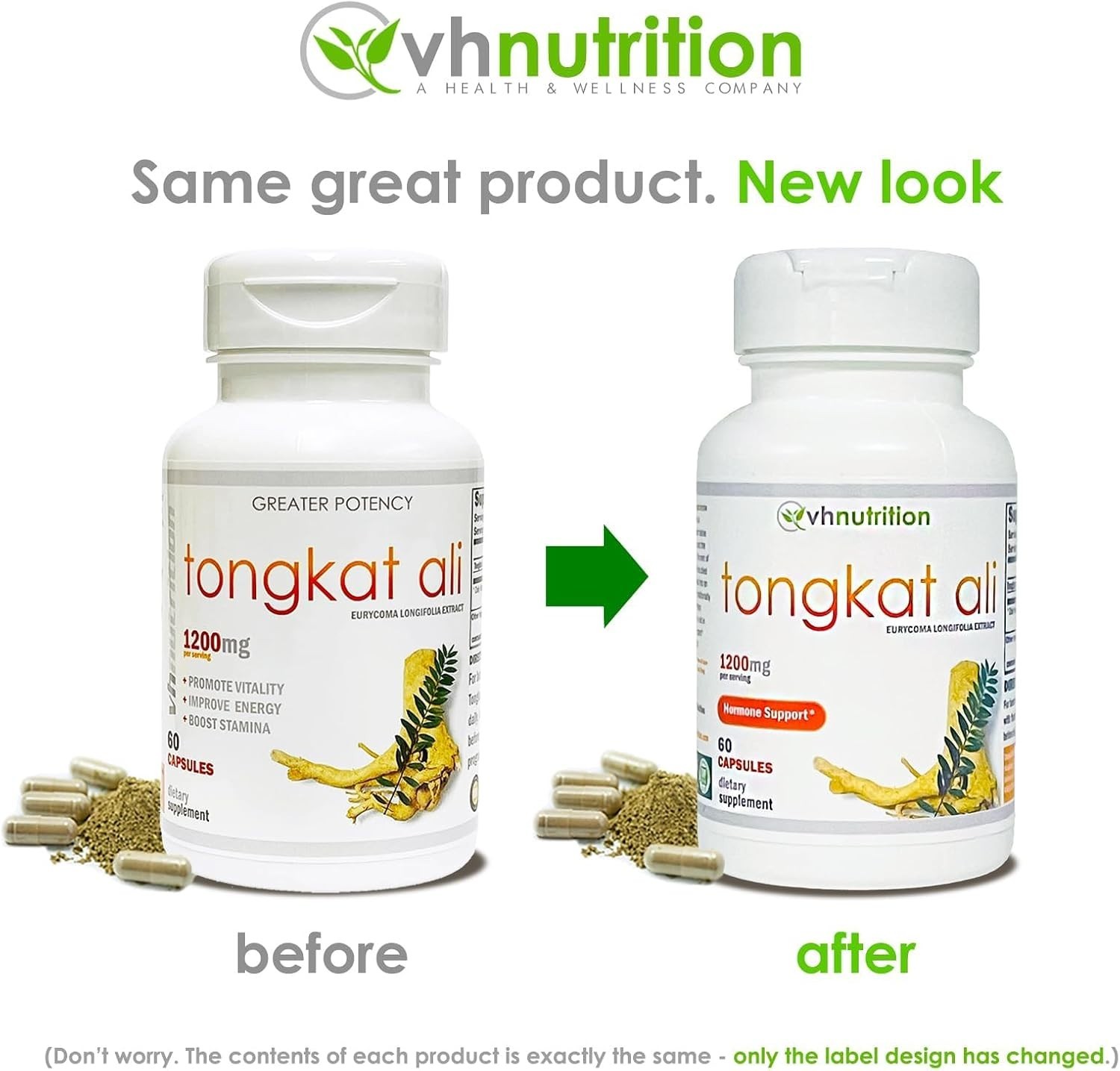 VH Nutrition Longjack Eurycoma Longifolia 1200mg 60 Capsules Factory Sealed