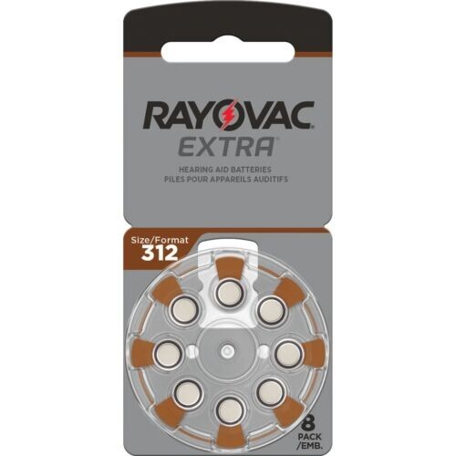 60 x Rayovac Extra 312 Size Hearing aid batteries Zinc air 10 Packs Used By 2028