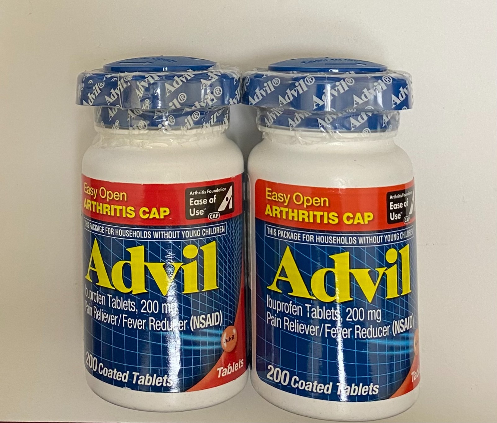 2 Pack of Advil Ibuprofen 200 mg 200 Count Easy Open Cap Exp 06/2026