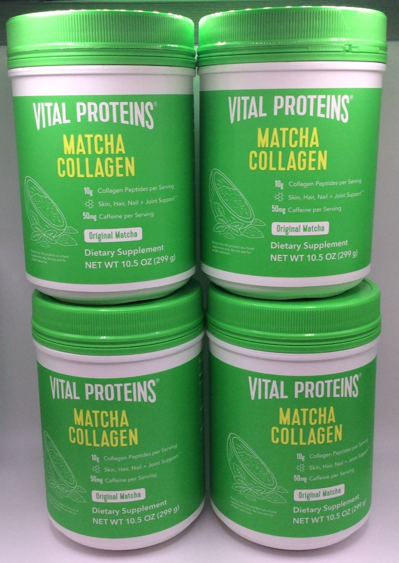 Vital Proteins Collagen Peptides Matcha Original, 10.5oz, 05/2026🎈PACK OF 4🎈