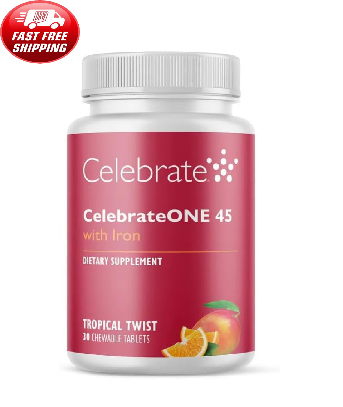 CelebrateONE 45 Bariatric Multivitamin with Iron, Once Daily Tropical Twist Chew