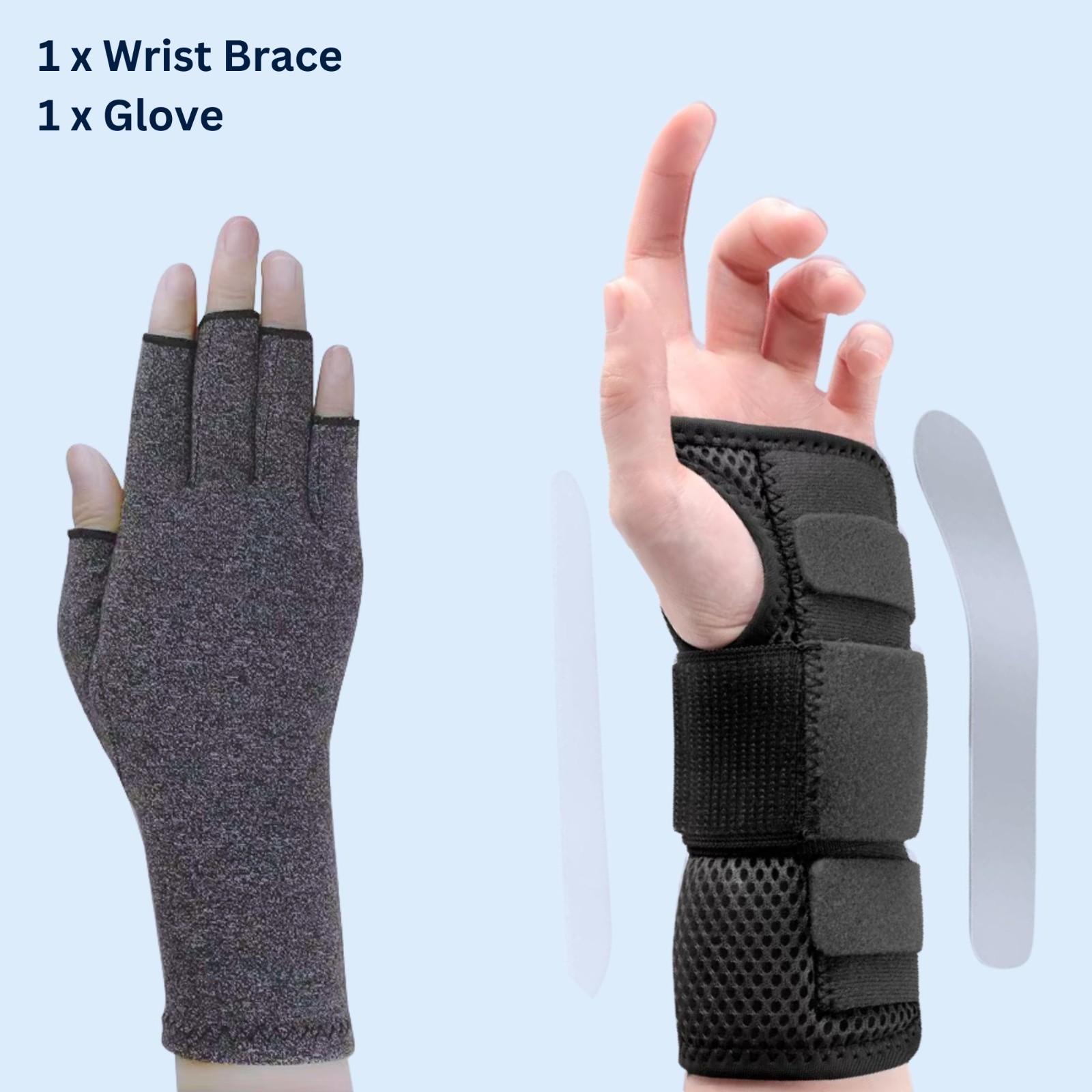 Wrist Support Brace & Compression Glove Kit – Carpal Tunnel, Arthritis Relief