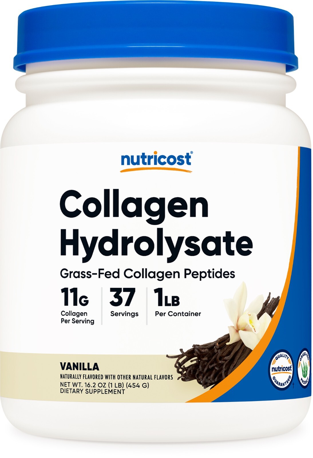 Nutricost Grass-Fed Collagen Powder 1LB (454 G) (Vanilla) – Collagen Peptides