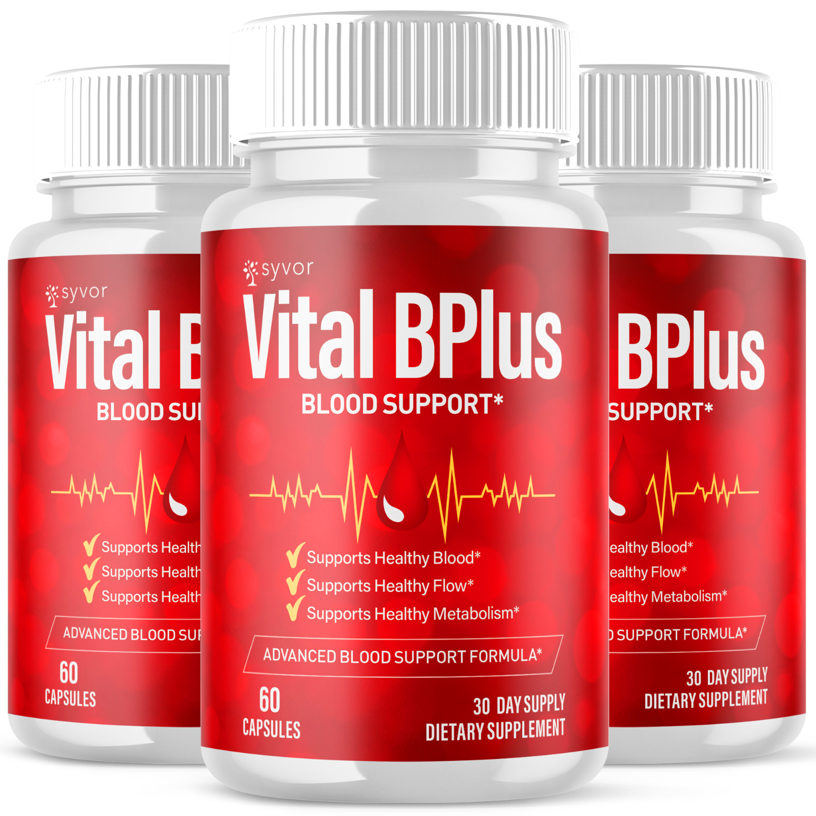 (3 Pack) Vital B Plus Advanced Blood Support Supplement VitalBPlus 180 Capsules