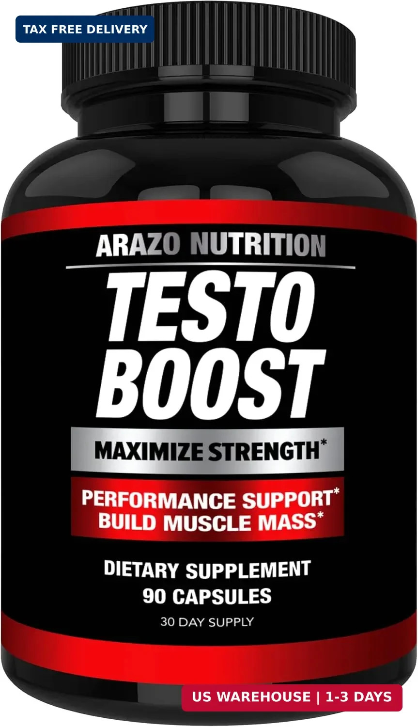 Arazo Nutrition TestoBoost Test Booster Supplement – Potent & Natural Herbal Pil