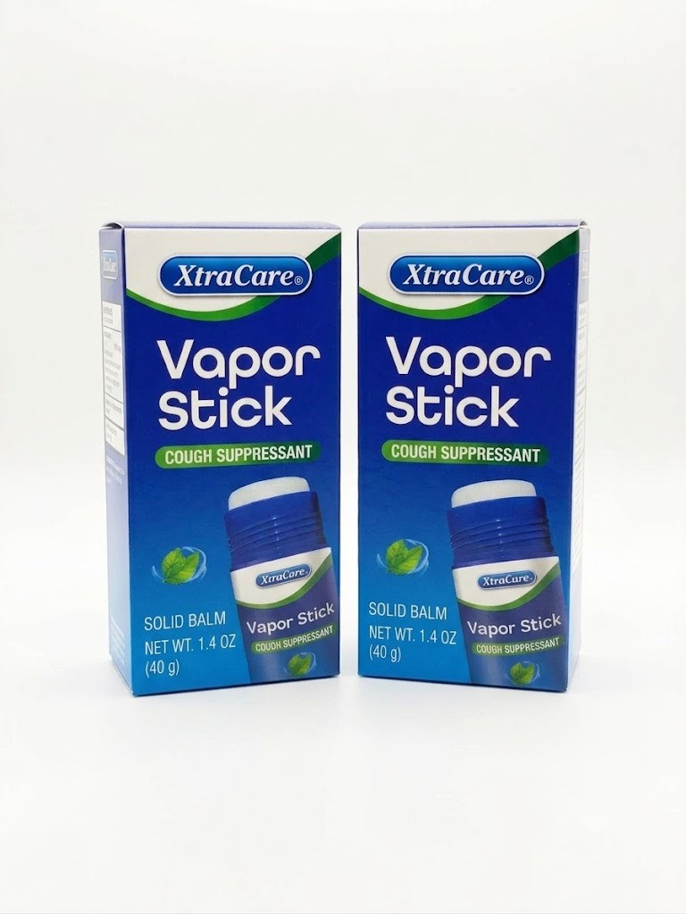 XtraCare Vapor Stick Cough Suppressant Solid Balm 1.4 oz Pack of 2 Cold Relief