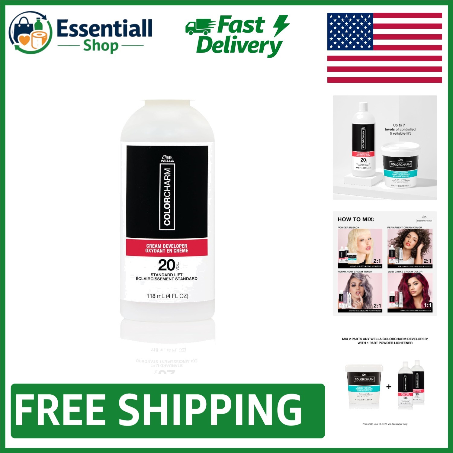 COLORCHARM 20 Volume Cream Developer – Perfect for All Hair Types & | 4 Oz
