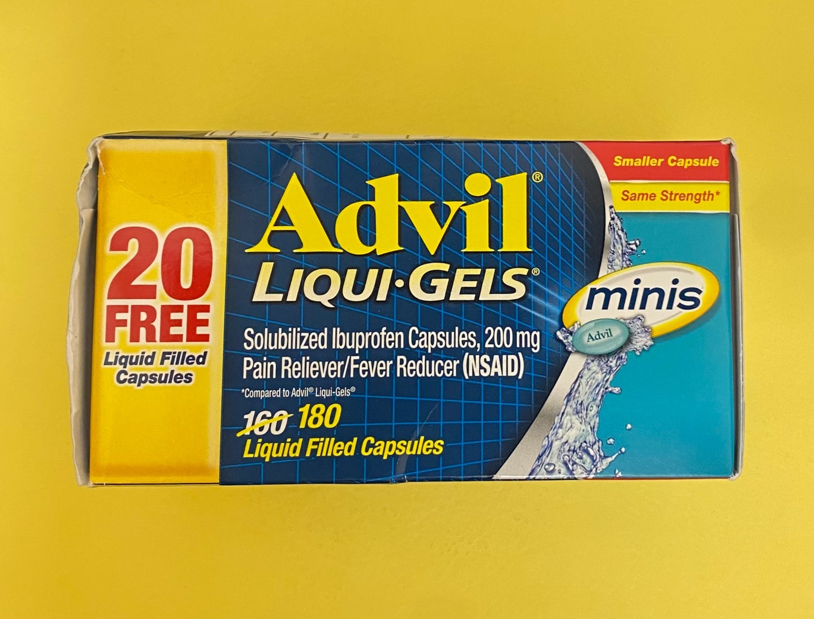 Advil Mini Liqui-Gels 200mg 180 Capsules Exp 11/2026