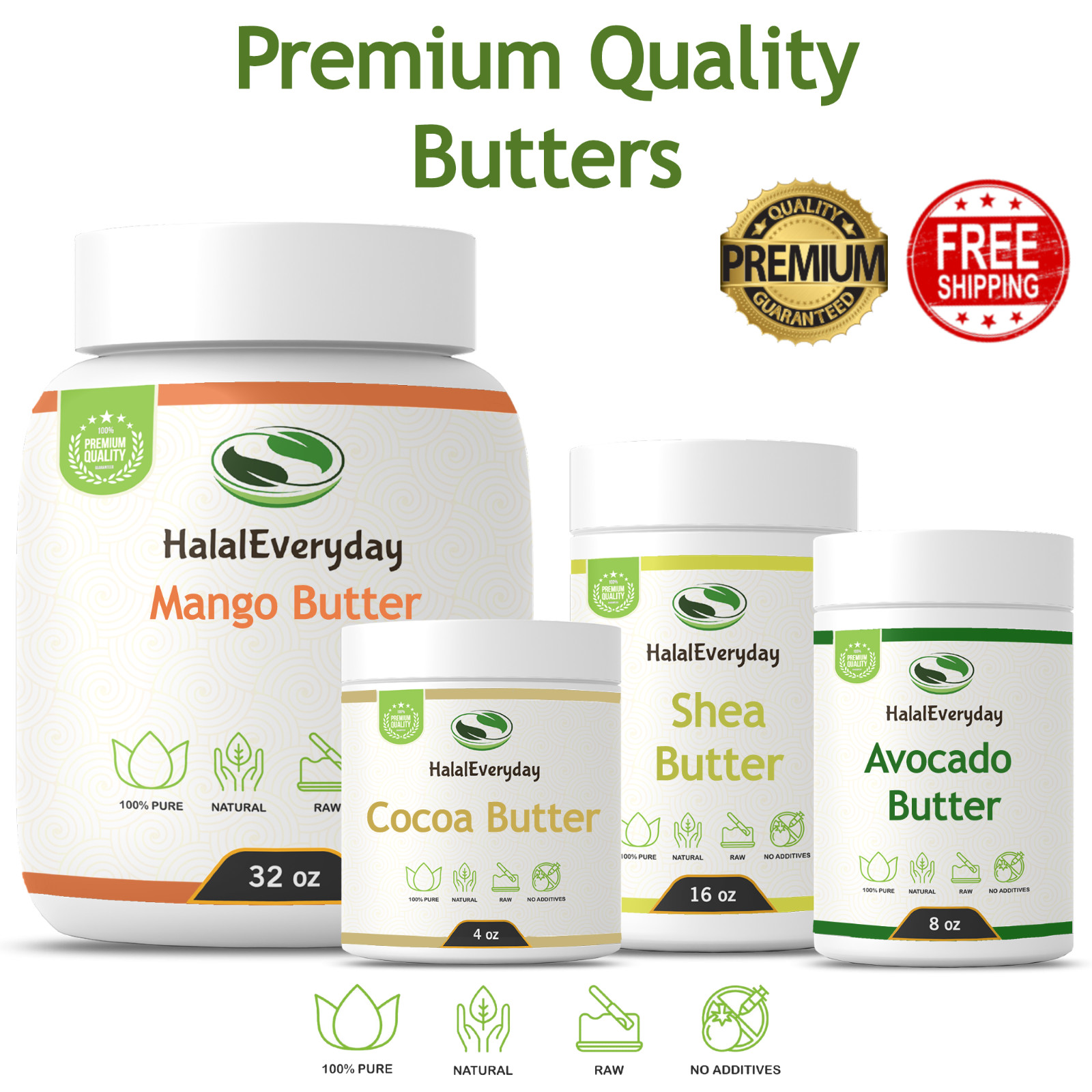 Organic Butter 100% Pure Raw Natural Cold Pressed Unrefined Skin Face Hair Body