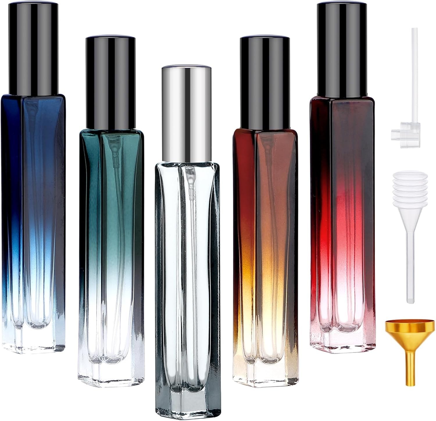 5 Pack 10ML Glass Perfume Bottles, Empty Atomizer Spray Bottles for Travel