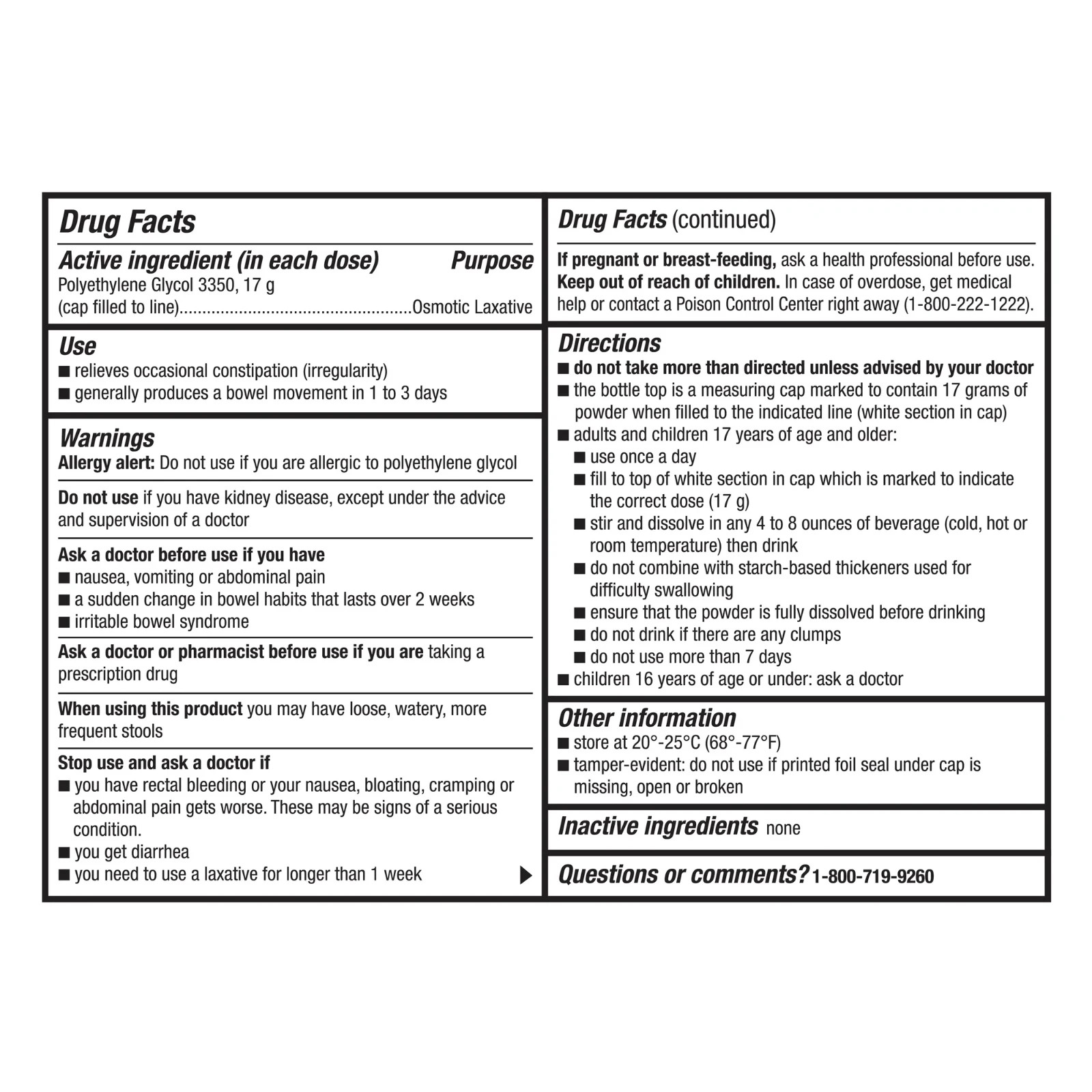Equate ClearLAX Polyethylene Glycol 3350 Laxative 30 Doses Compare MiraLAX