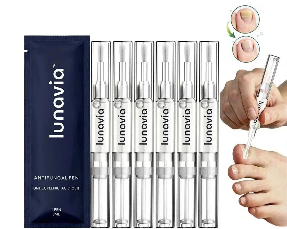 6 Pack Lunavia Antifungal Pen, 25% Undecylenic Acid – Toenail Fungus Treatment