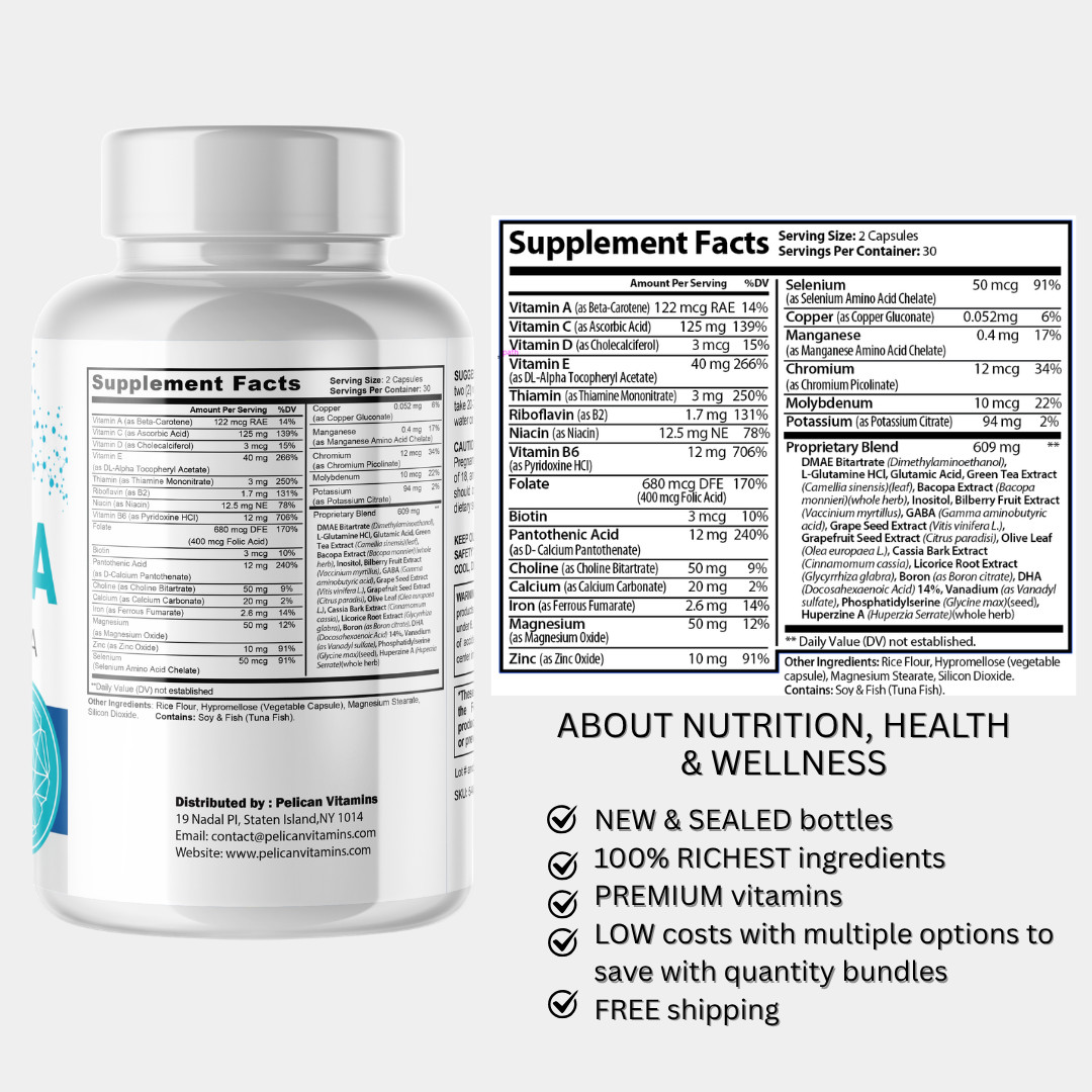 Memora- Brain Support- 2 Bottles- 120 Capsules