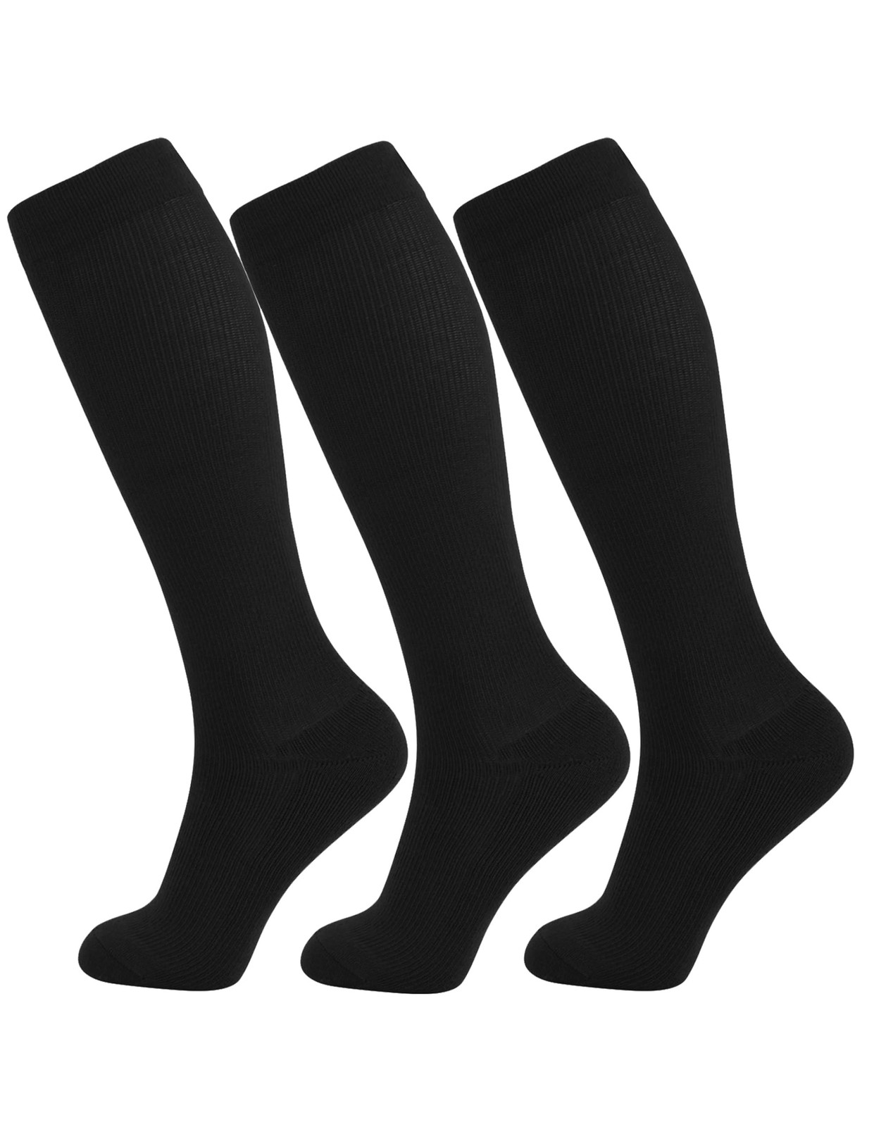 +MD 3 Pairs Bamboo Viscose Compression Socks for Women Men 1520mmHg Knee High…