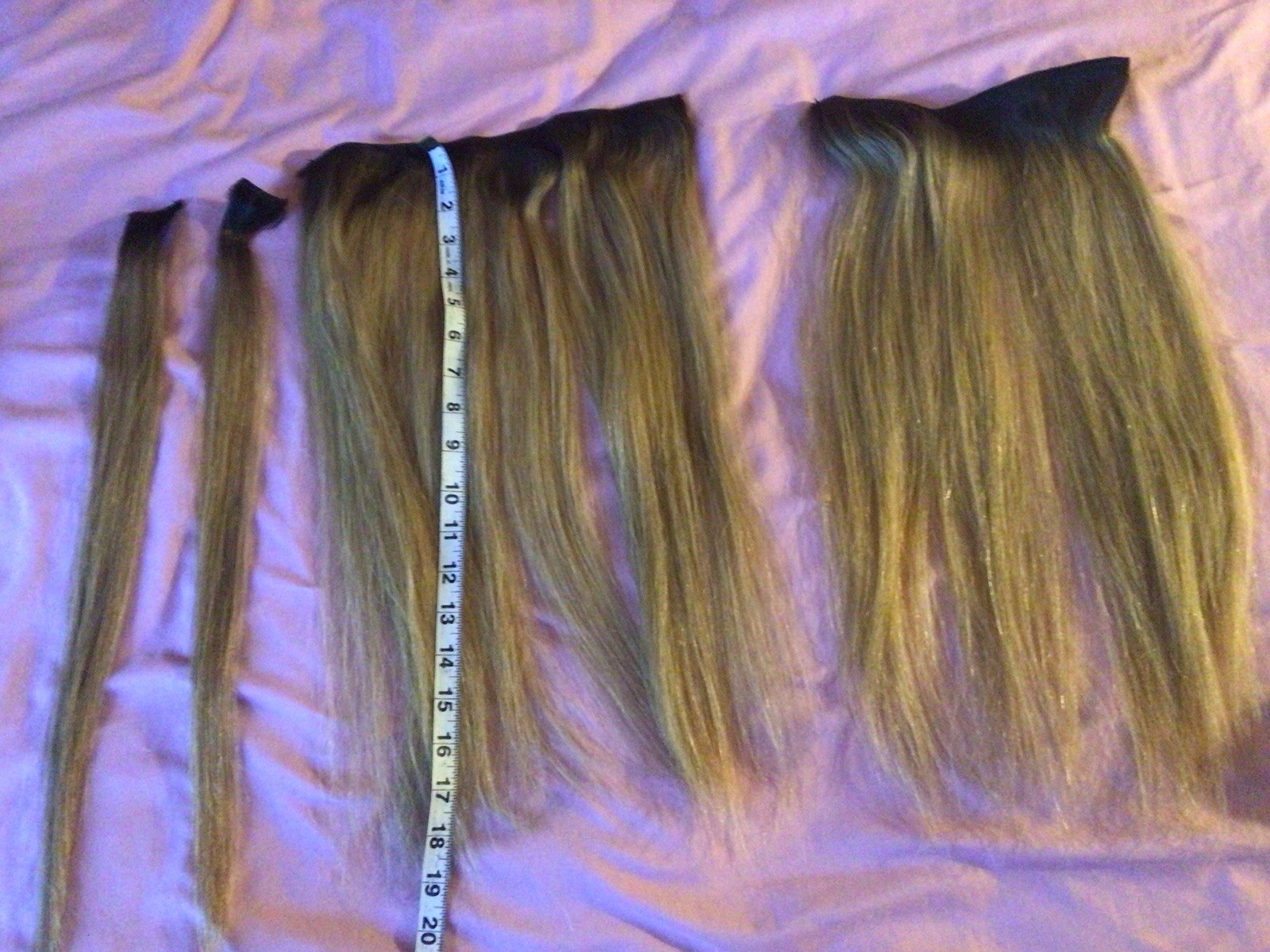 Human Hair Weft Extensions Straight Dark Blond 11-20in 4pc Luxy sew in