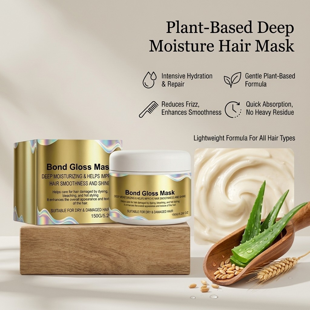 Maybe Paris Bond Gloss Mask, With Hydrolyzed Keratin & Hyaluronic Acid 150g