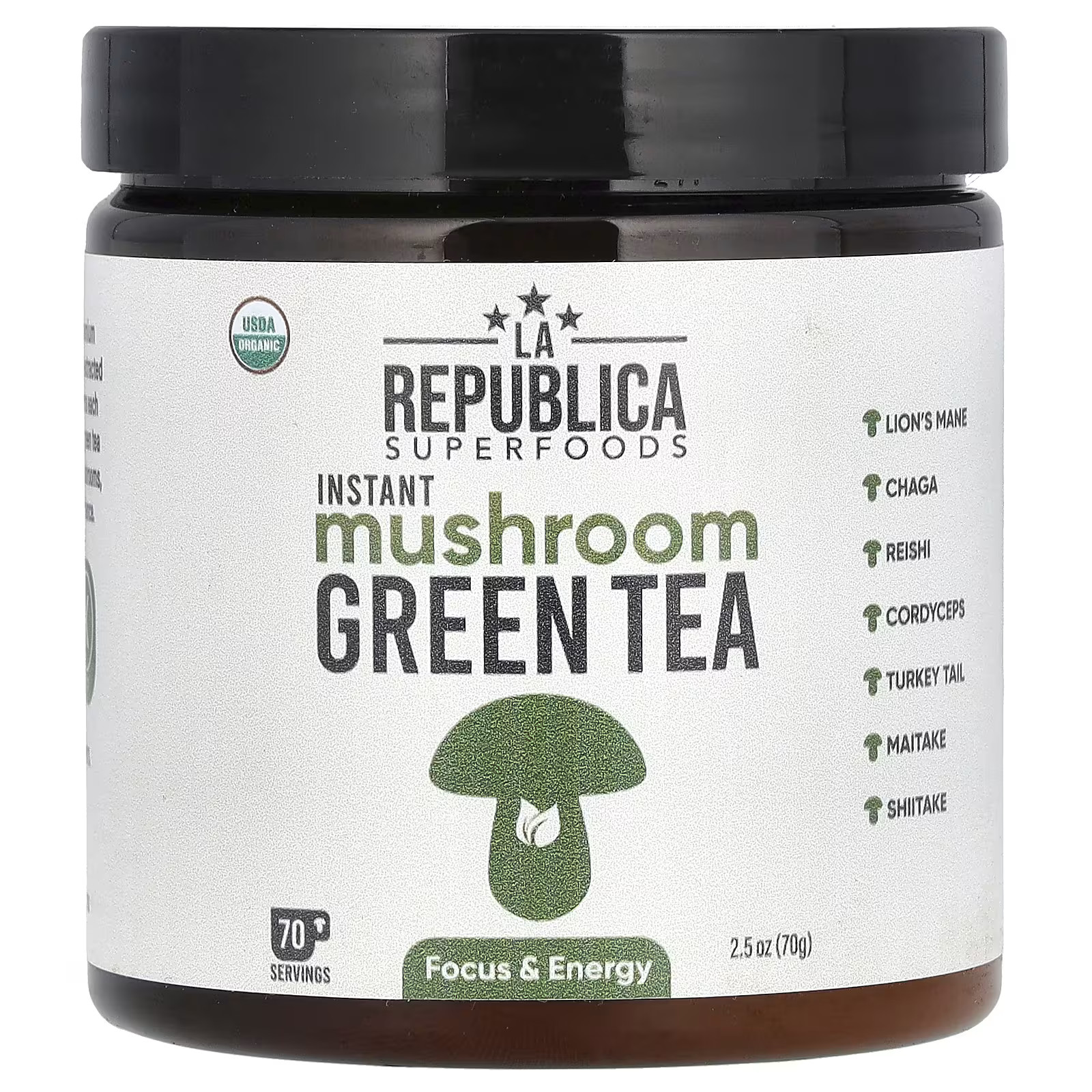 2 X LA Republica, Instant Mushroom Green Tea, 2.5 oz (70 g)-worldwide