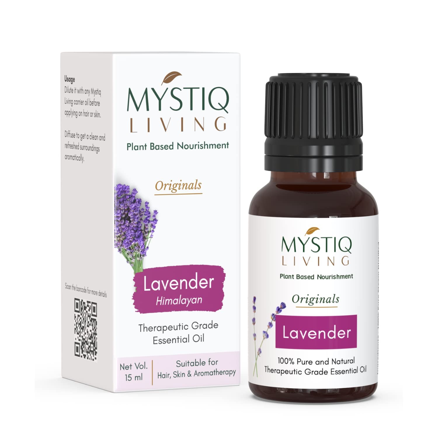 Mystiq Living Lavender Essential Oil For Skin And Hair 15ml