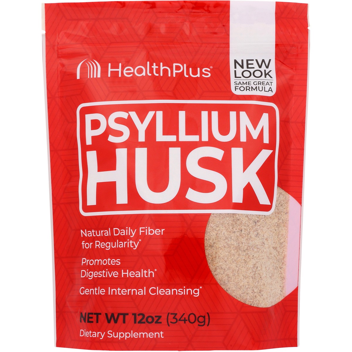 Healthplus 12Oz Psyllium Husk Natural Fiber Supplement 1 Pack