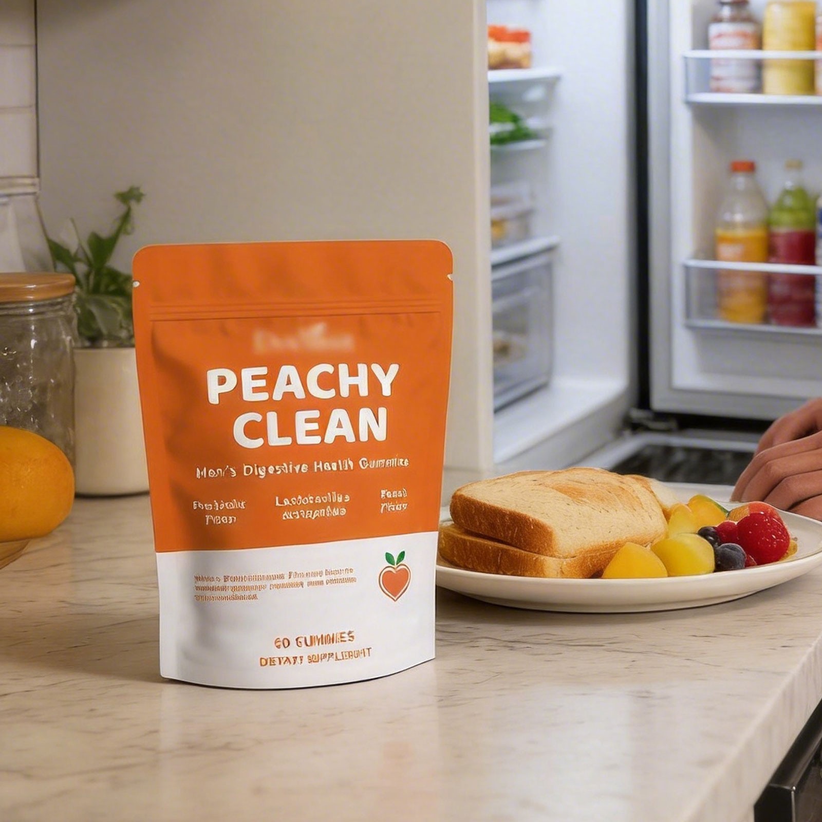 Peachy Clean Prebiotic Fiber Gummy, Clean Fiber Gummies for Men