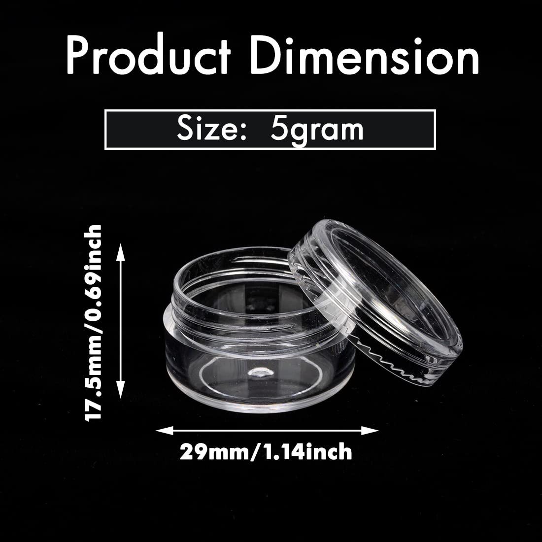 5 Gram Sample Jars with Lids, 50 Count 5ML Clear, Empty Lip Balm Containers, …