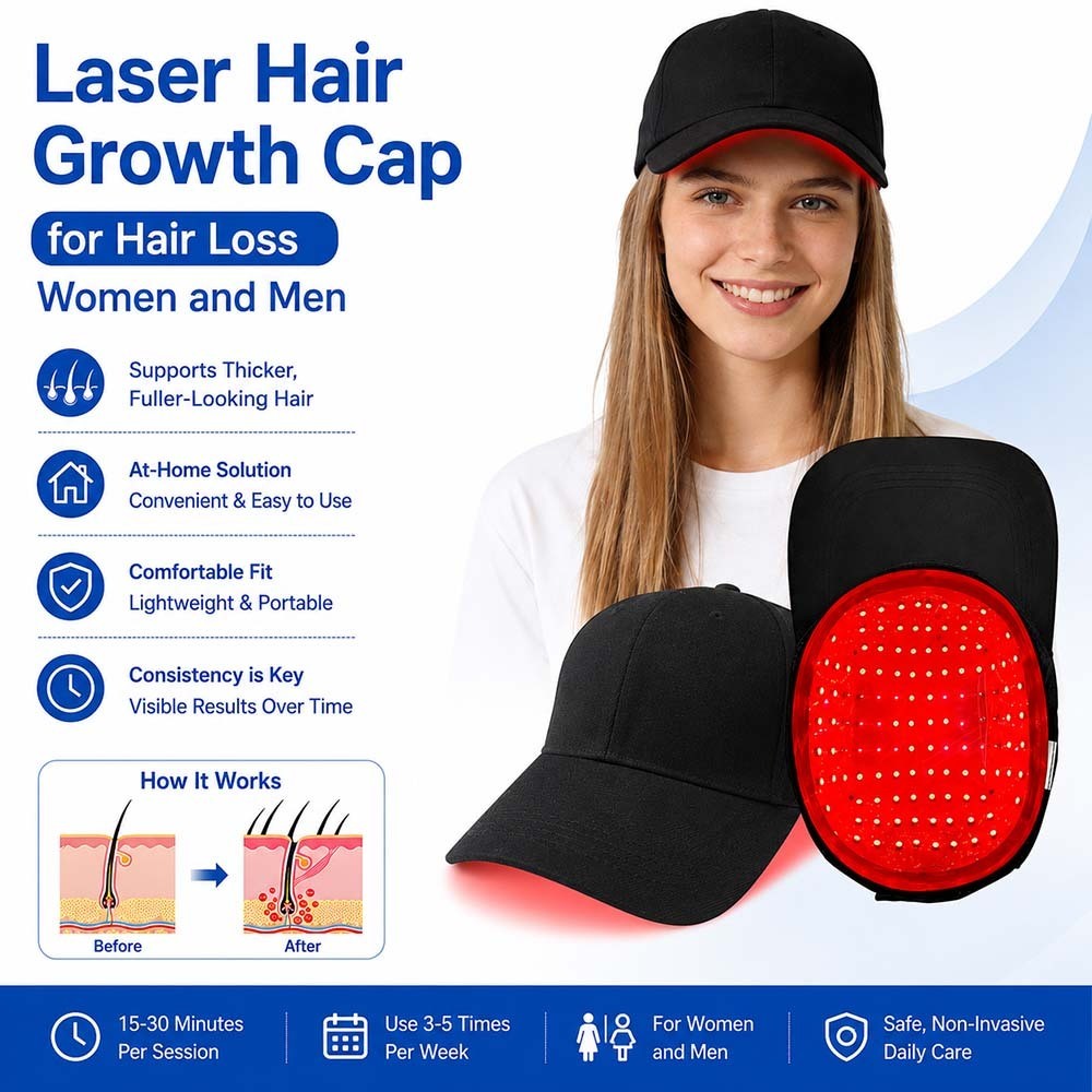 322 Diodes Laser Hair Growth Cap Red Blue Light Therapy for Hair Loss Men Women