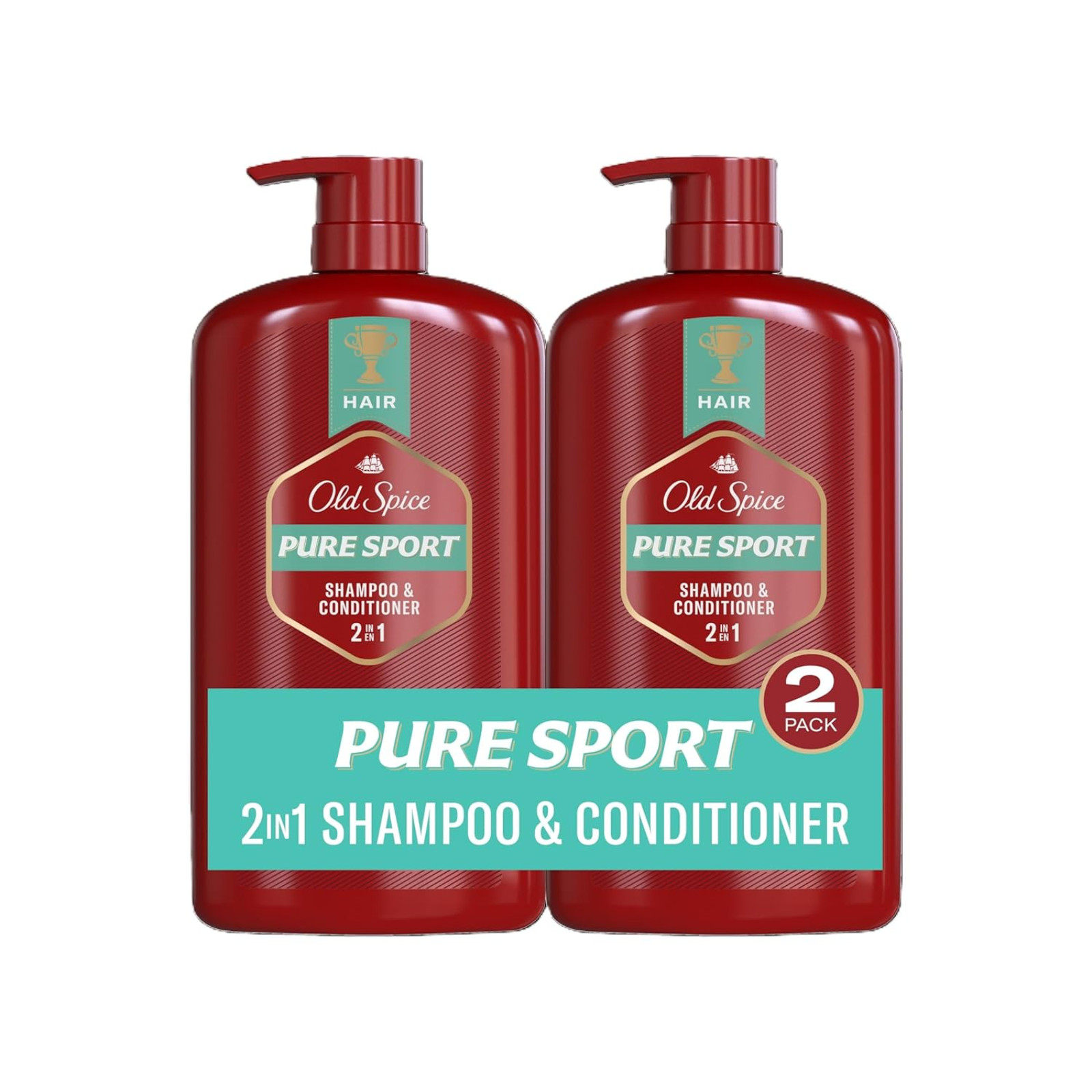 Old Spice Pure Sport 2-in-1 Shampoo Conditioner 29.2oz Twin Pack
