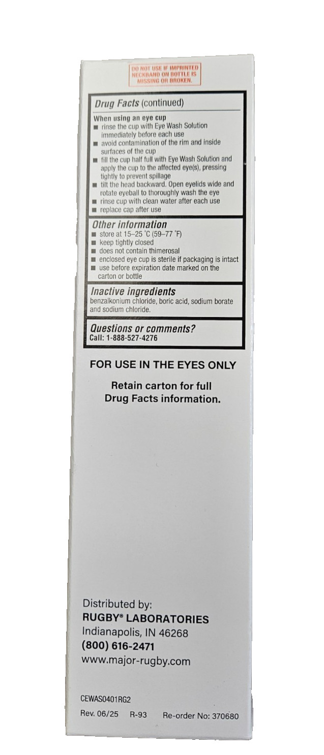 Rugby EYE WASH Eye Irrigating Solution w/ Eye Cup 4oz ( 2 pack ) ^