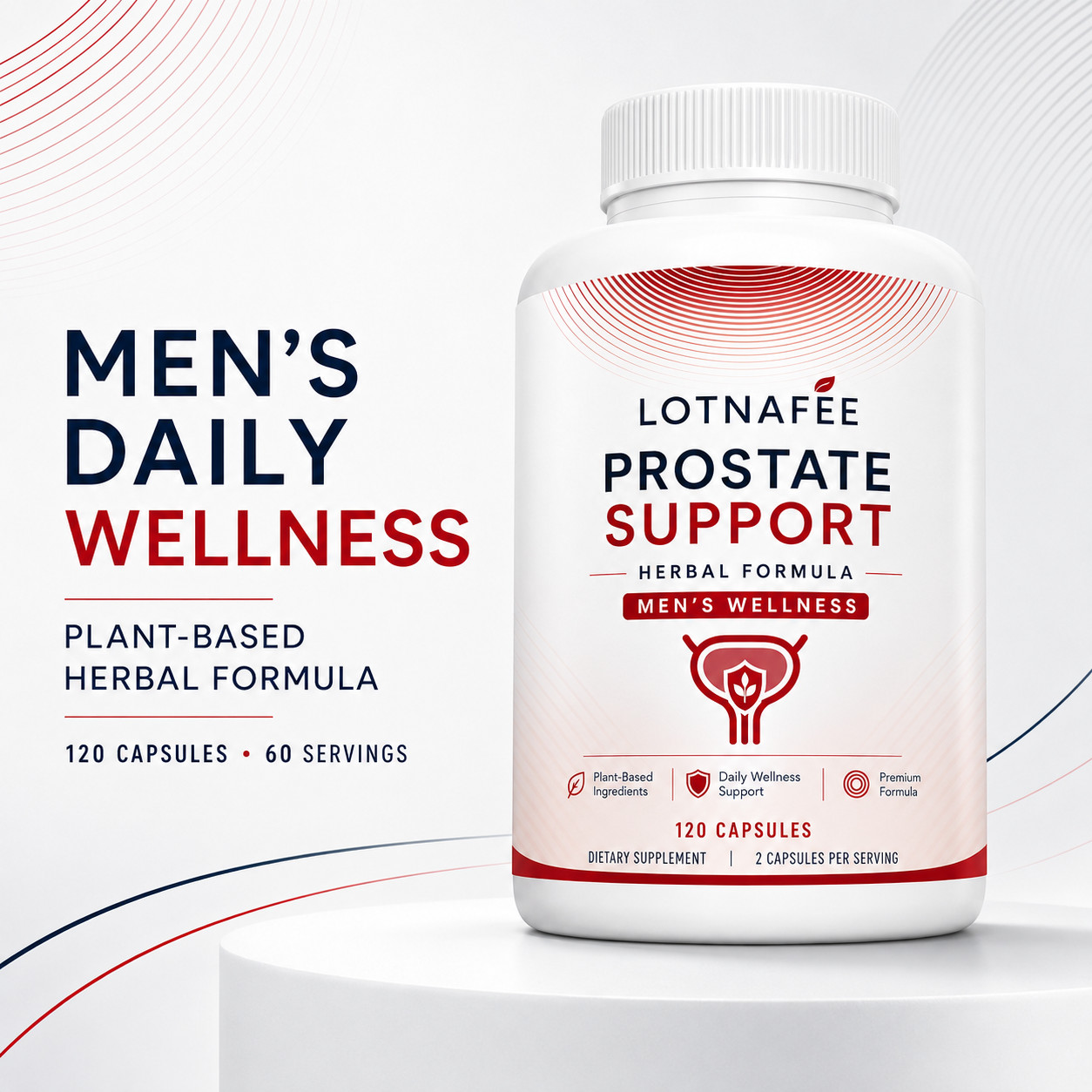 Lotnafee Prostate Support Men’s Wellness Herbal Formula 120 Capsules Supplement