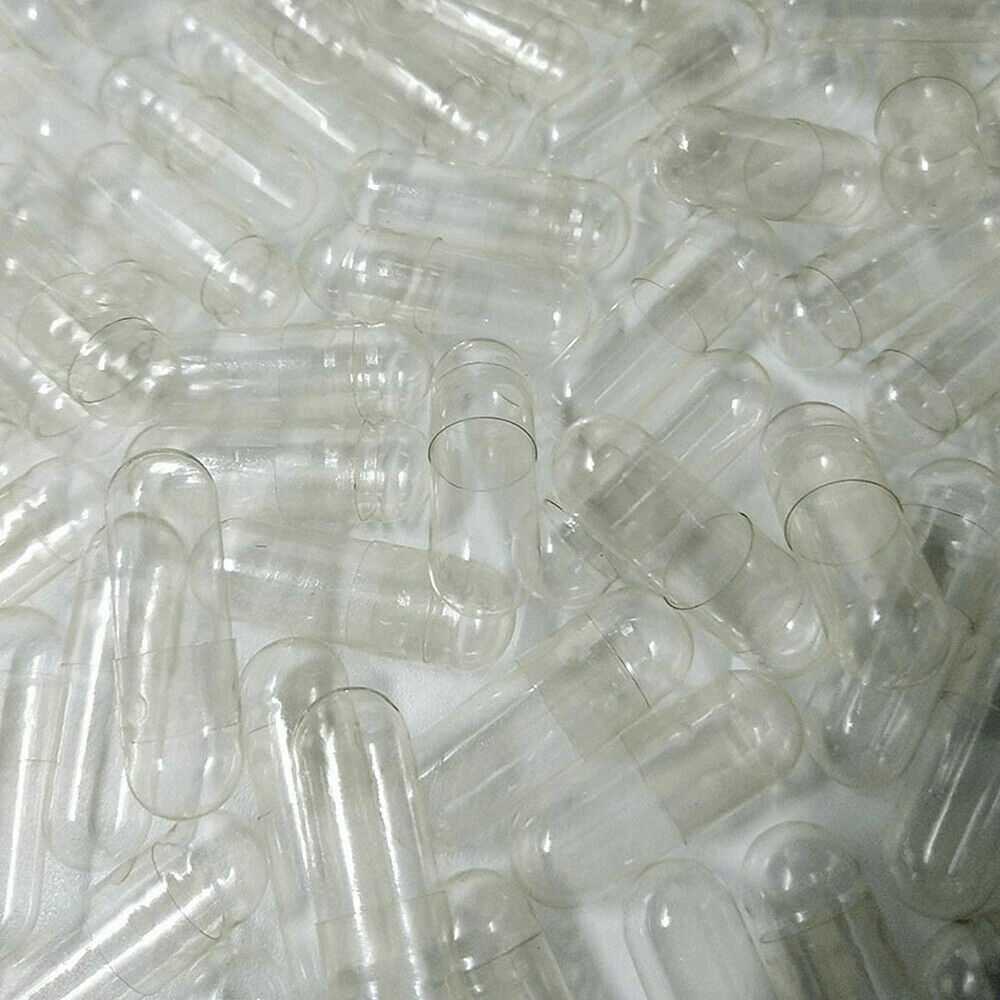 1/2/5/10K Empty Gelatin Capsules Size 00 Joined Clear Non-gmo Kosher Halal