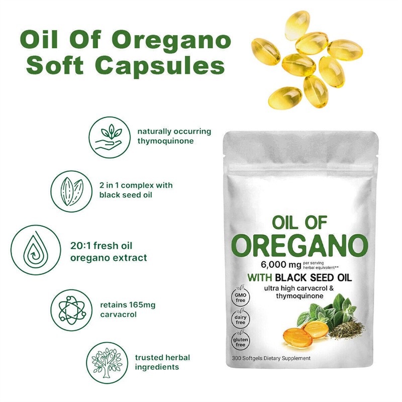 in 2 1 of Oregano & Black Seed Softgels Count with Carvacrol,Immune Support Oil