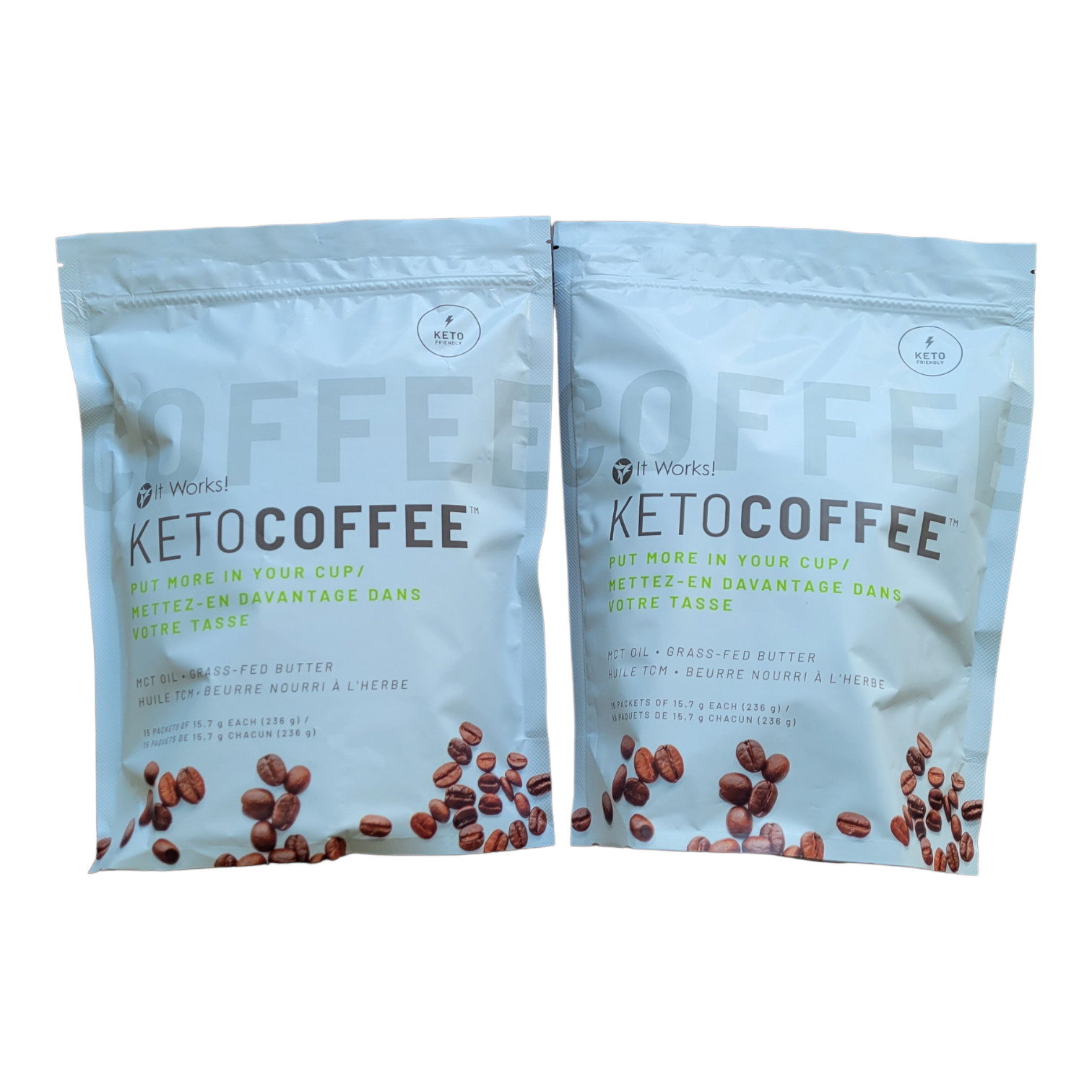 It Works! Keto Coffee – 2 Bags (15 Servings each) – New – Free Ship Exp: 01/2025