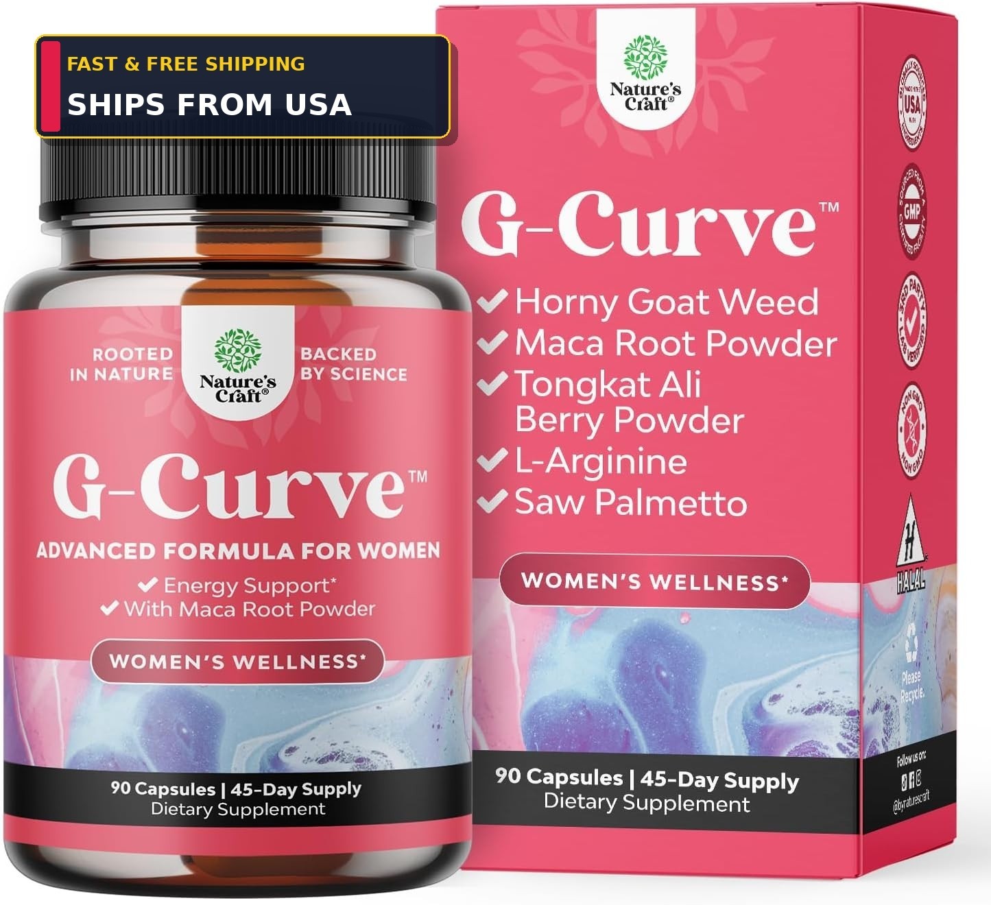Butt Breast Growth Pills Booty Curves Enhancement Herbal Maca Root 90 Capsules