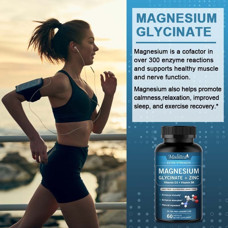 Magnesium Glycinate 500mg High Absorption,Improved Sleep,Stress & Anxiety Relief
