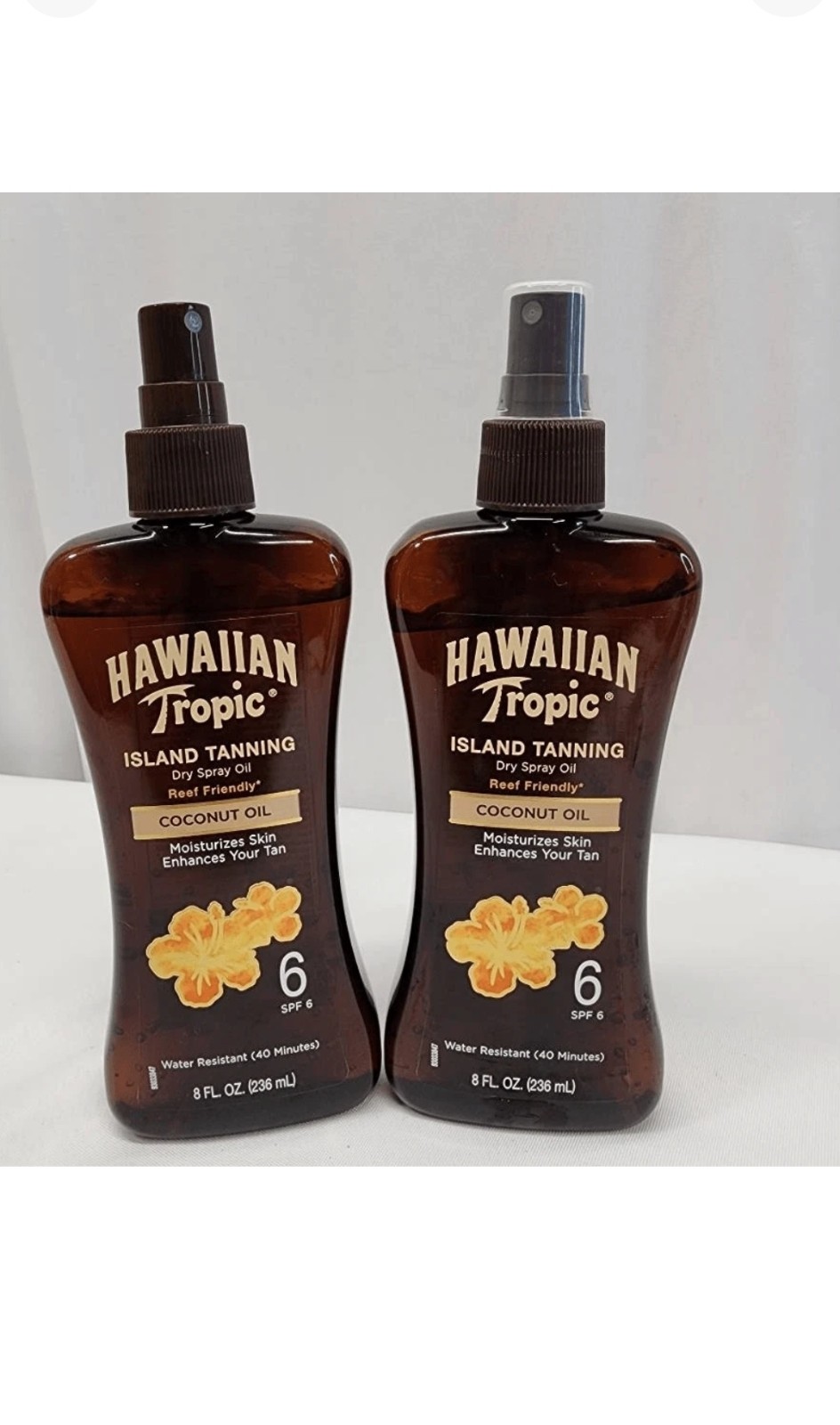 Hawaiian Tropic Island Tanning Coconut Oil SPF 6 – 8 oz – Exp:01/2025 – Lot of 2