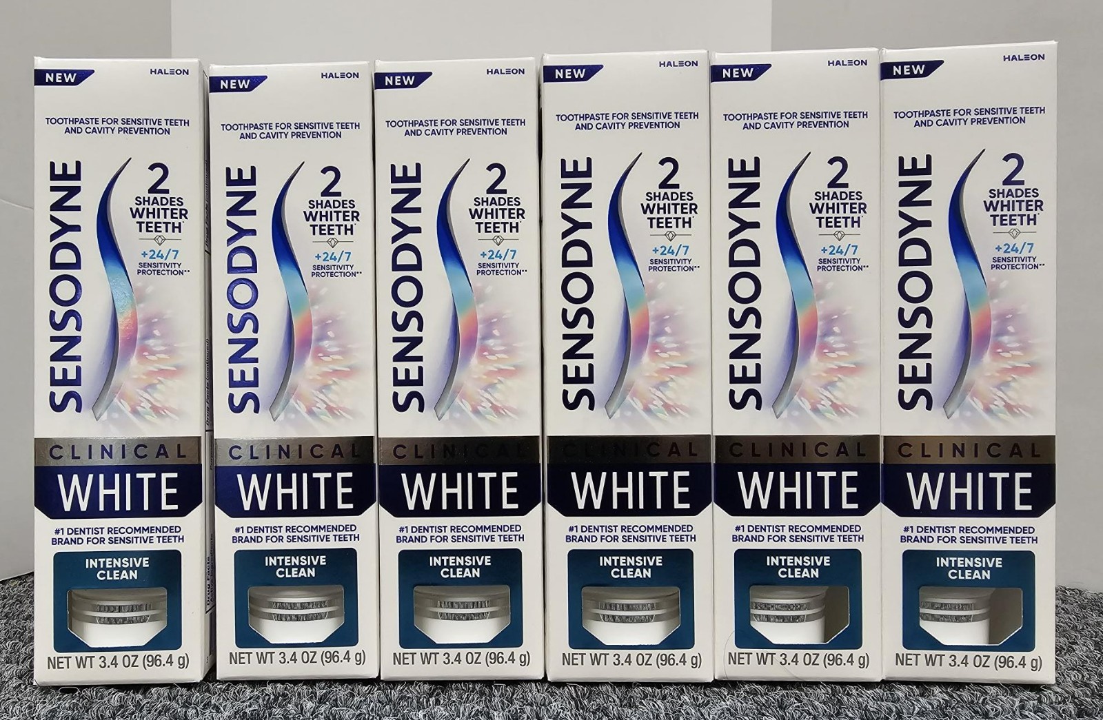 6X SENSODYNE CLINICAL WHITE INTENSIVE CLEAN Action Toothpaste 3.4 oz Exp 03/28