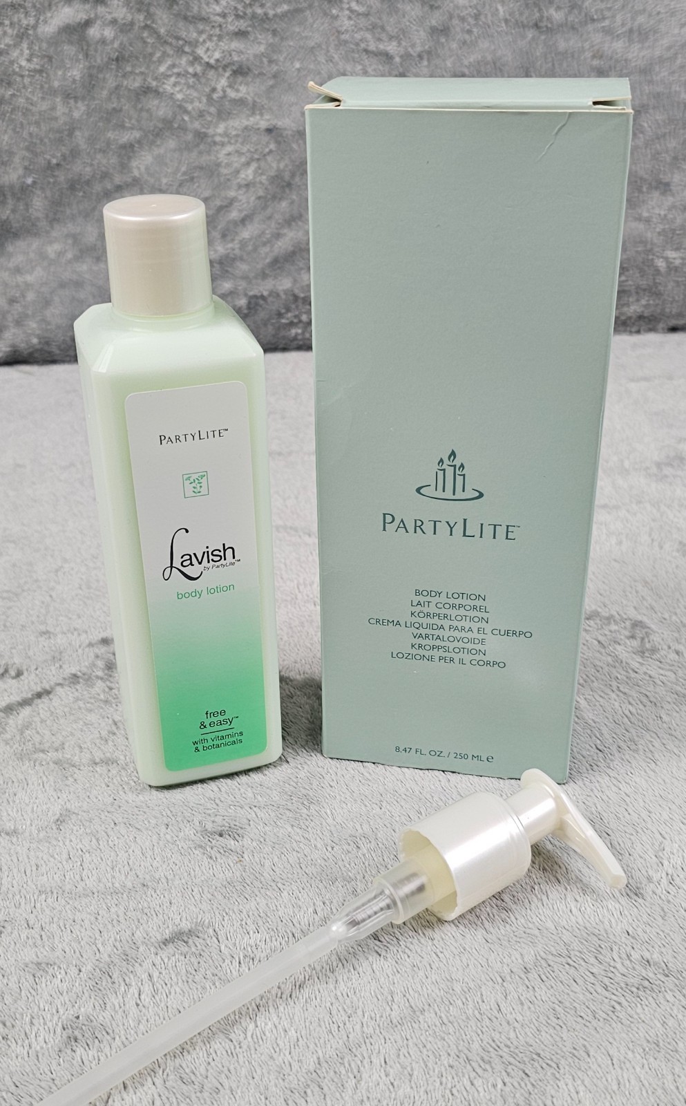 LAVISH BY PARTYLITE FREE & EASY 8.47 FL. OZ BODY LOTION & PUMP – FACTORY SEALED