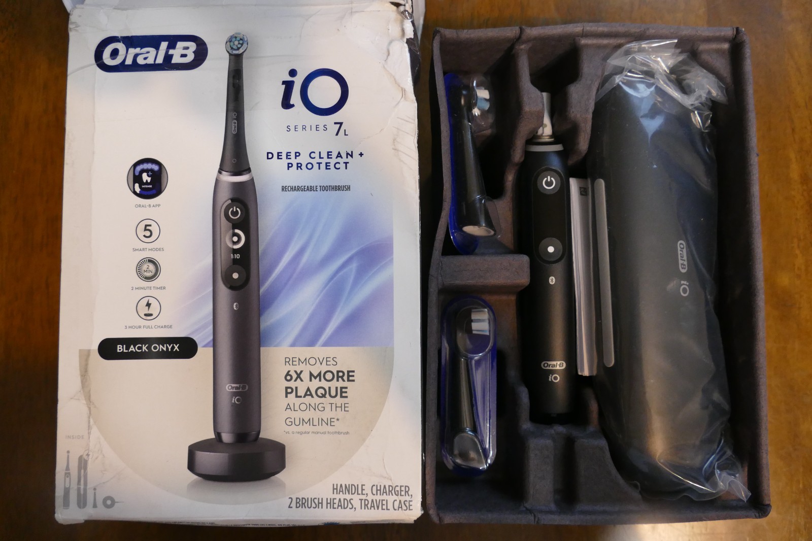 NIB Oral-B iO Series 7L Electric Toothbrush – 2 Brush Heads – Black Onyx NIB
