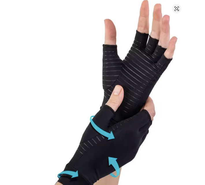 Copper Compression Arthritis Gloves Fingerless Hand Support for Carpal Tunnel