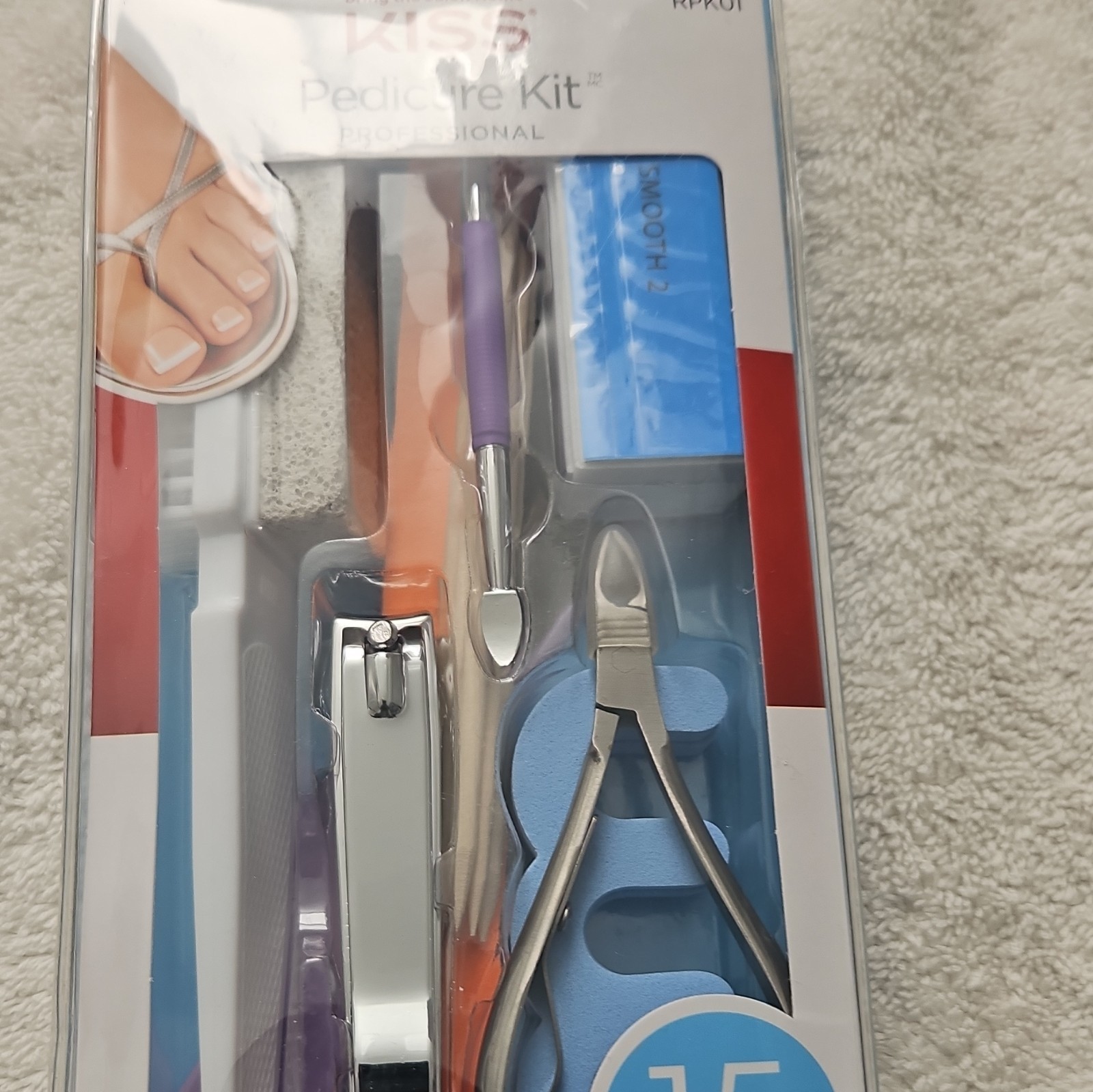 Kiss Professional Pedicure Kit 15pc Double-Sided Manual Set RPK01