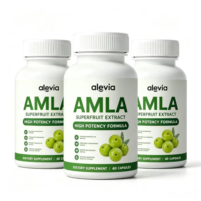 3 Pack Alevia Organic Amla 1000mg Indian Gooseberry 180 Capsules